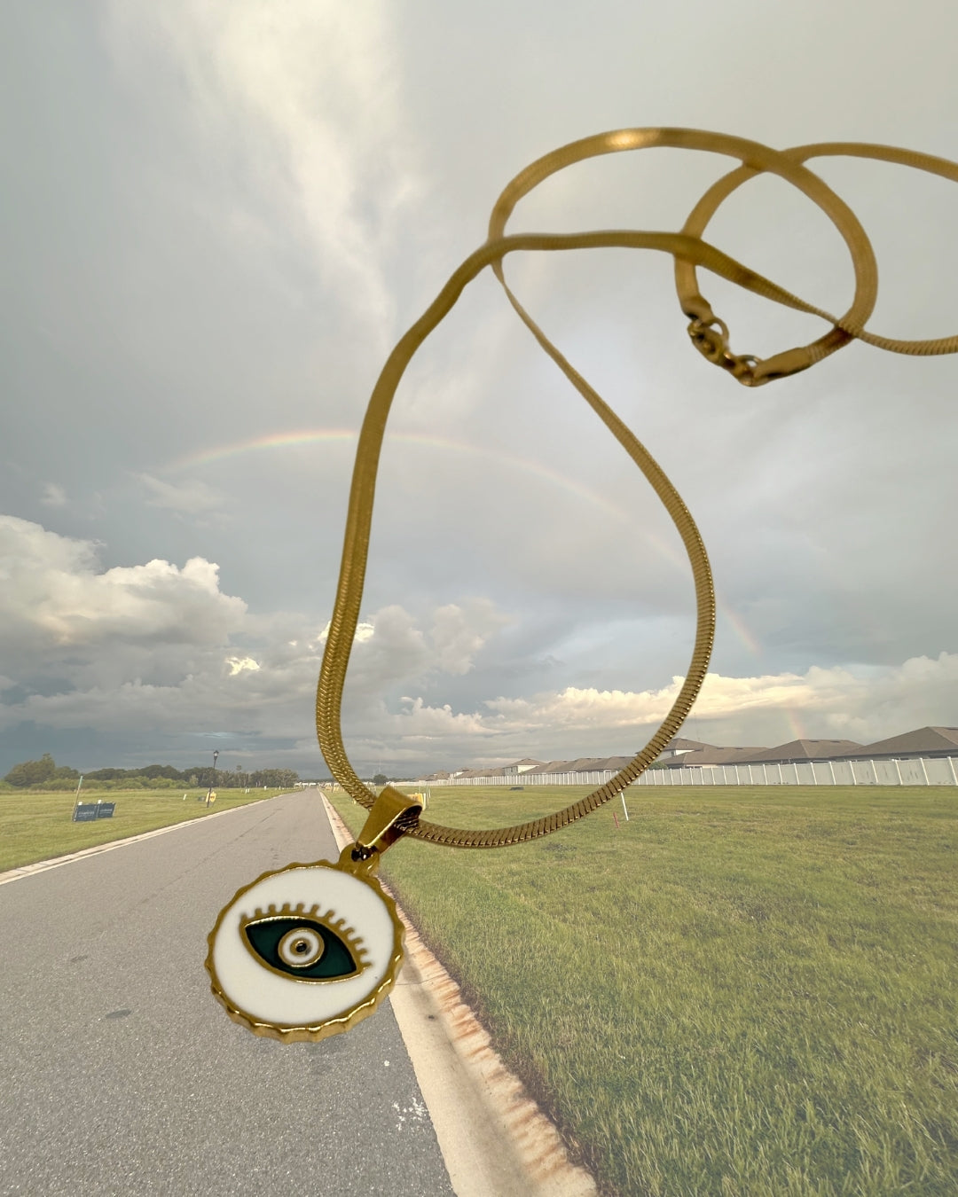 Evil Eye Bottle Cap Necklace