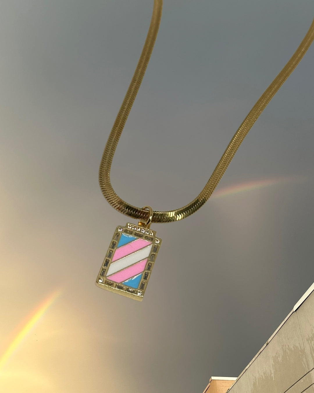 Trans Flag Necklace