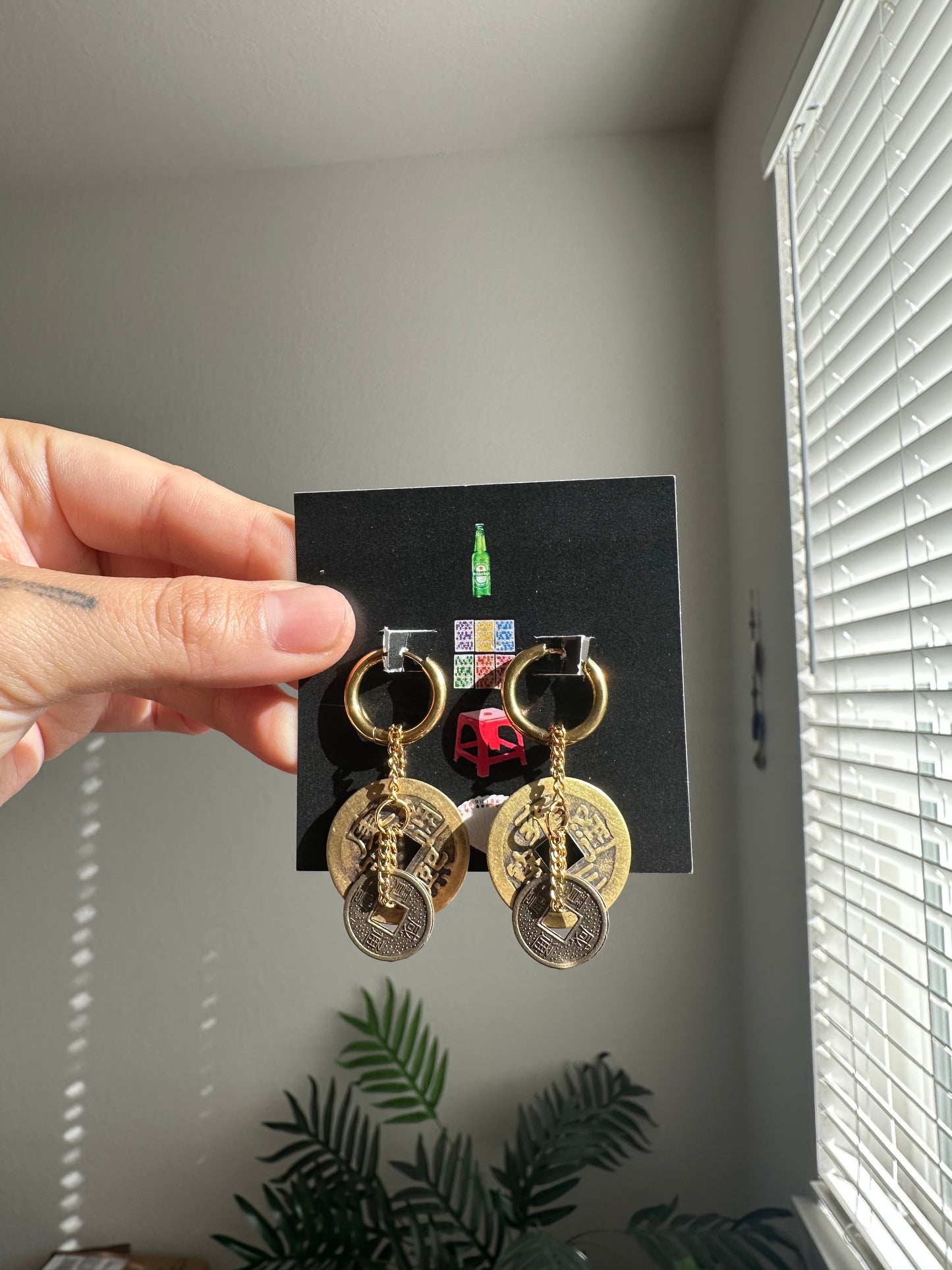 Double Lucky Coin Earrings