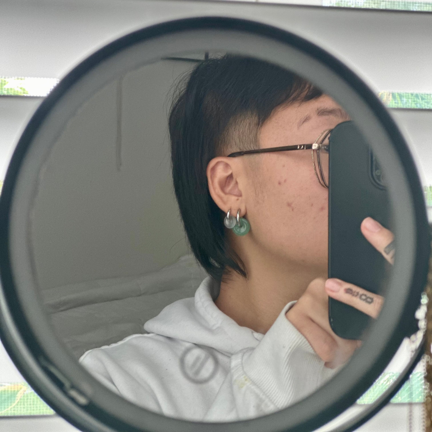 Silver Lucky Coin Hoops