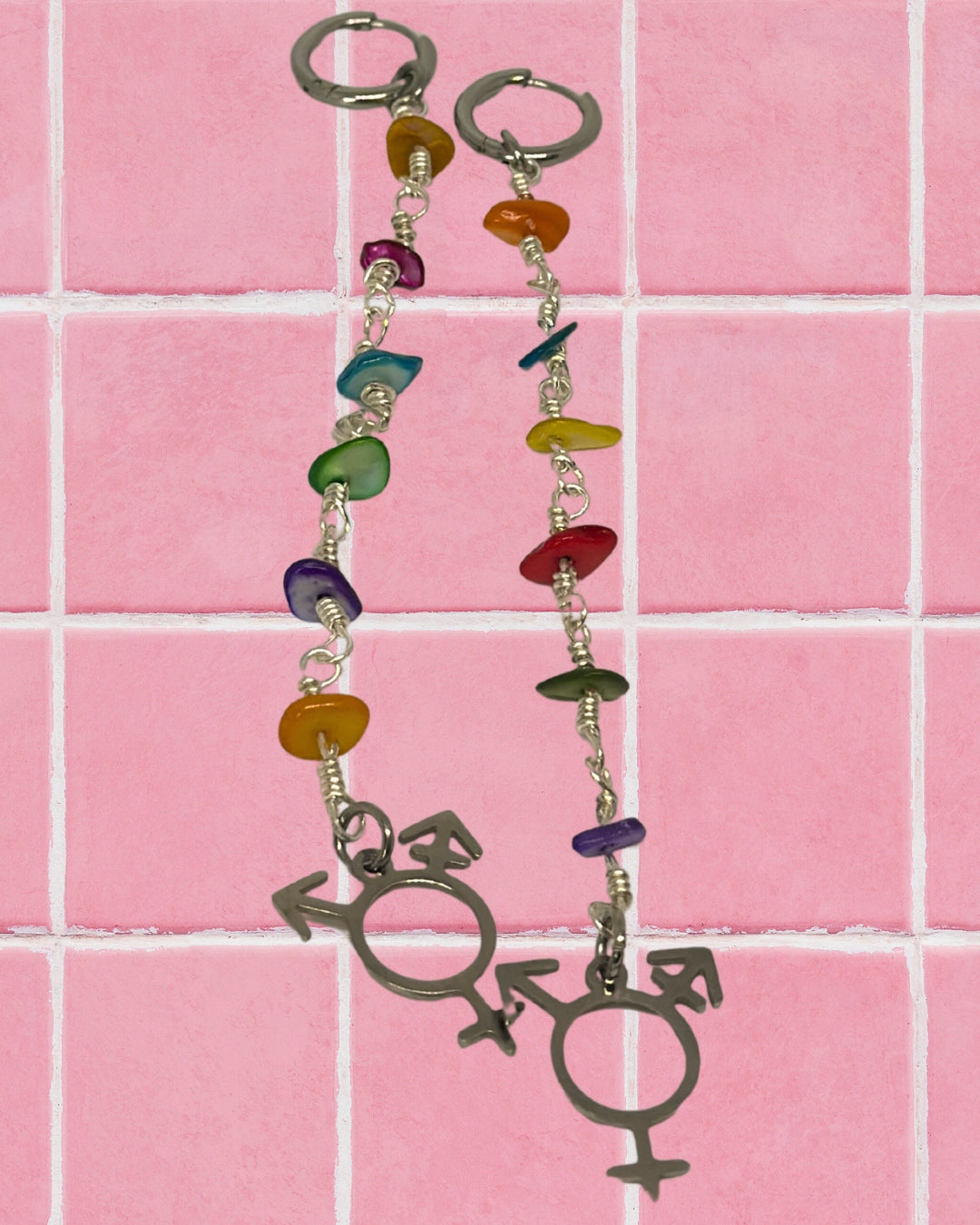 Trans Rainbow Earrings