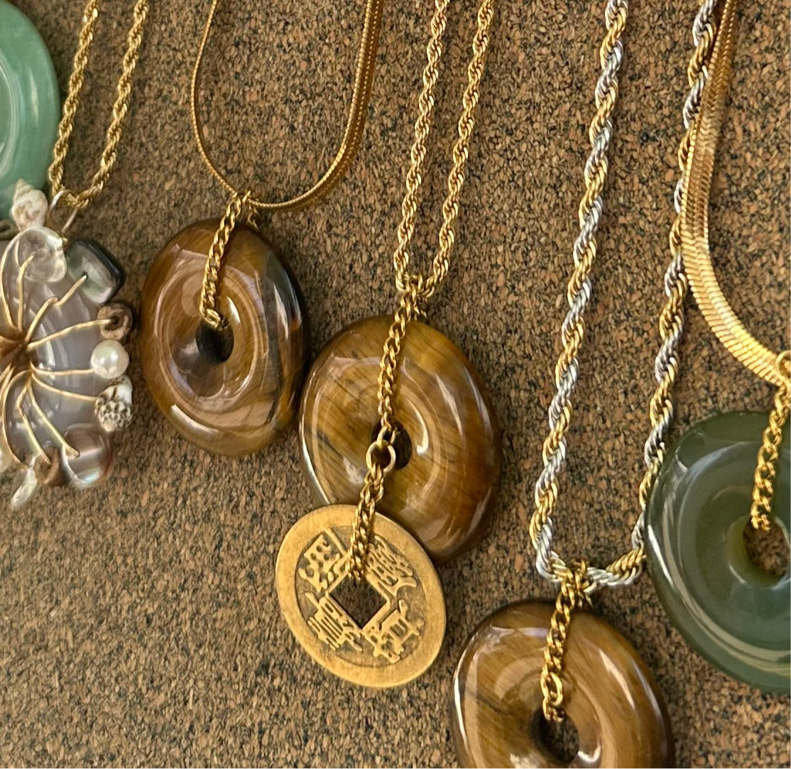 Large Jade Coin Necklace