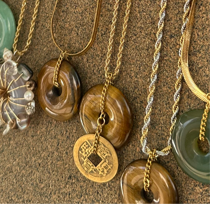 Large Jade Coin Necklace