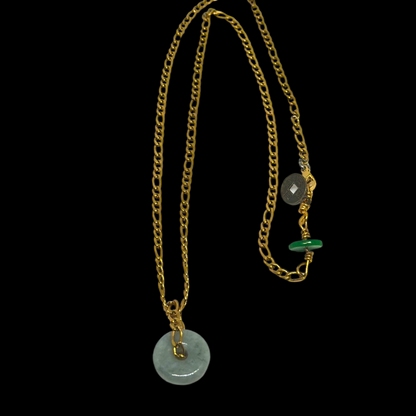 Mini Natural Jade Figaro Necklace