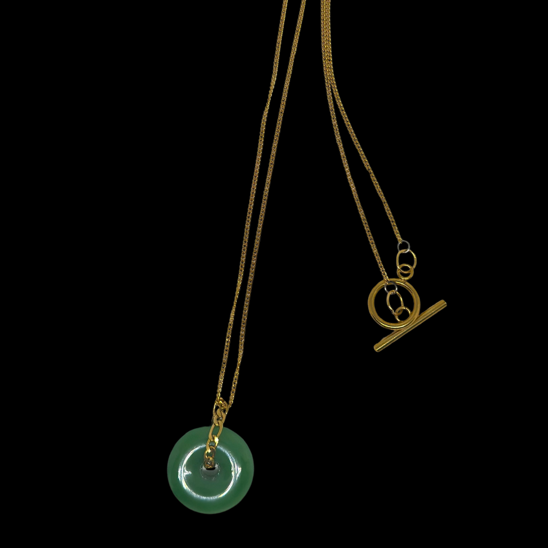 Gold Natural Jade Necklace