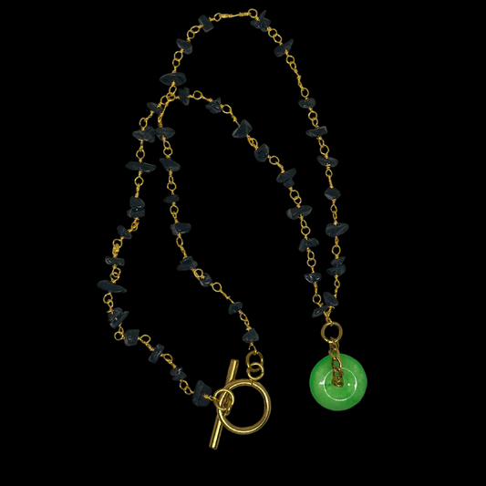 Black Tourmaline Jade Rosary