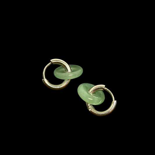 Silver Lucky Jade Earrings