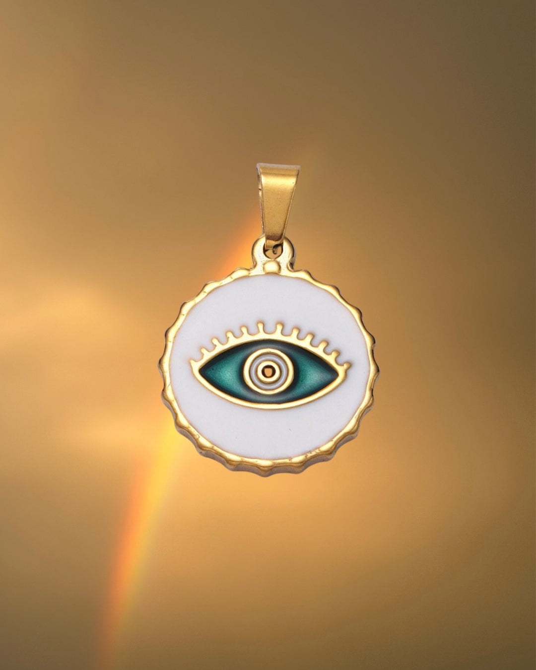 Evil Eye Bottle Cap Necklace