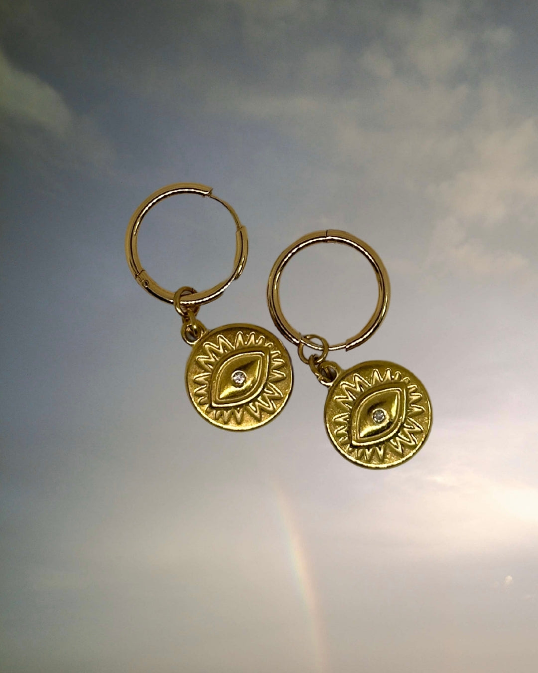 Evil Eye Sun Earrings