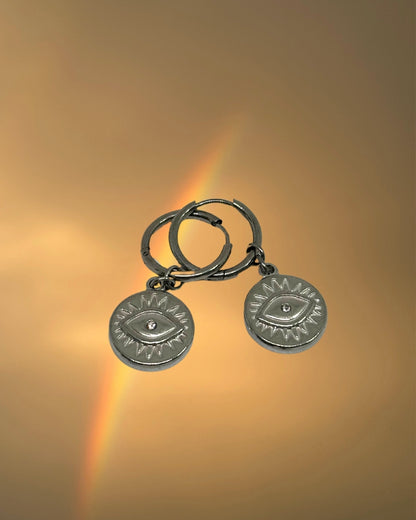 Evil Eye Sun Earrings
