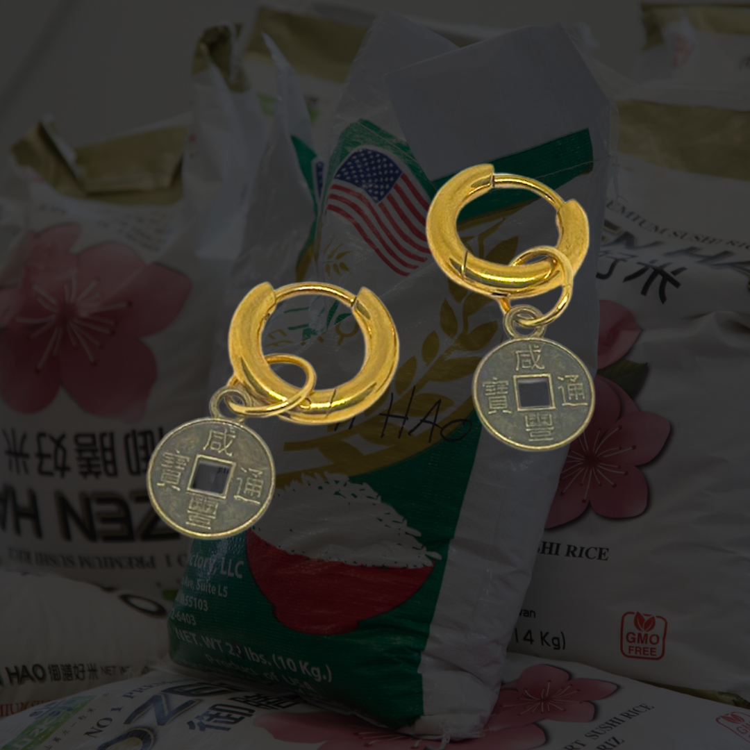 Gold Lucky Coin Earrings