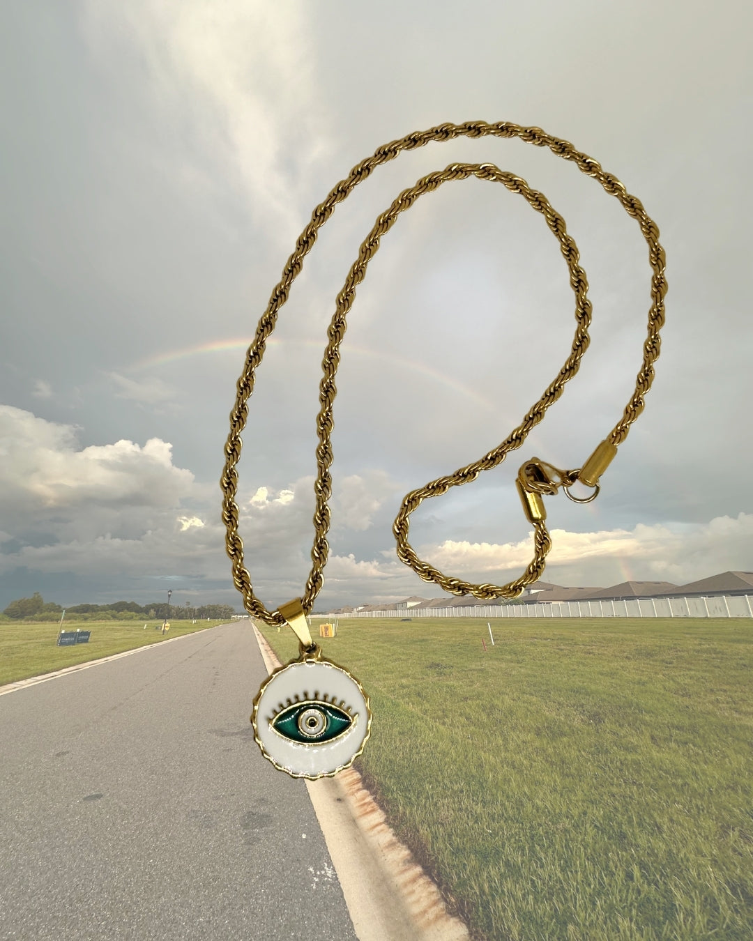 Evil Eye Bottle Cap Necklace