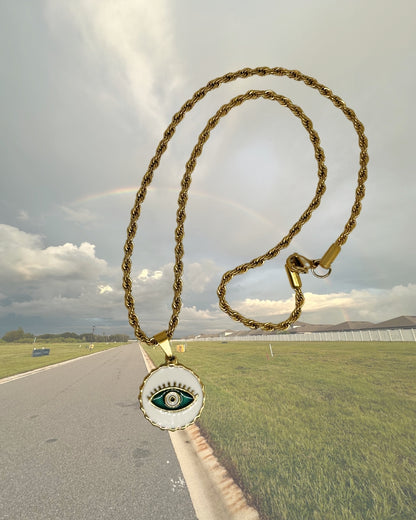 Evil Eye Bottle Cap Necklace