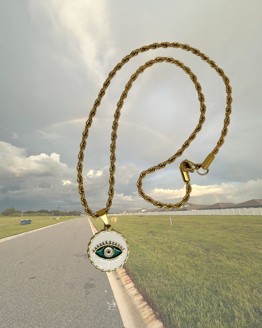 Evil Eye Bottle Cap Necklace
