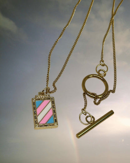 Trans Flag Necklace