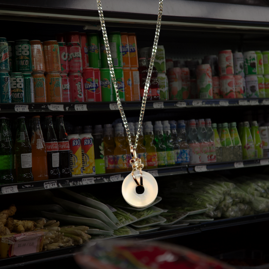 Silver Mini Natural Jade Necklace