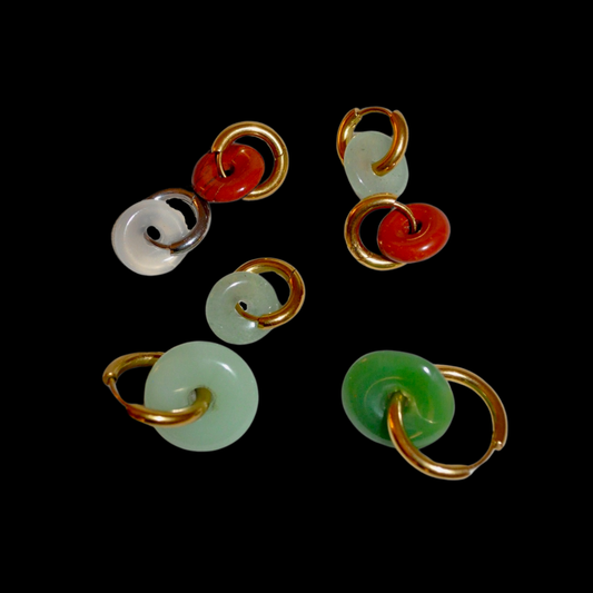 Gold Lucky Jade Earrings