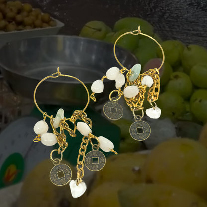Sunshine Jade Hoops