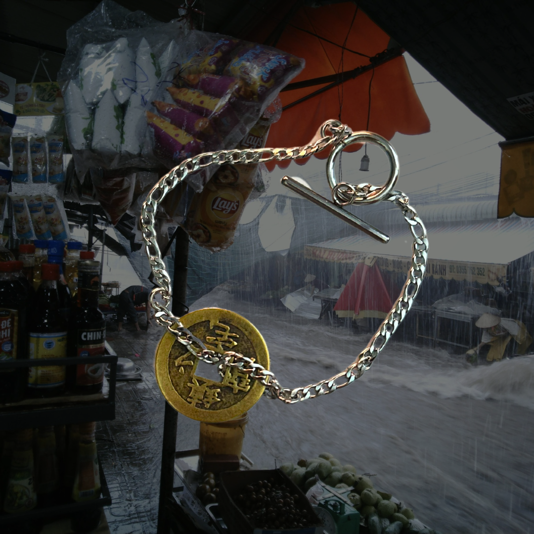 Silver Lucky Coin Bracelet