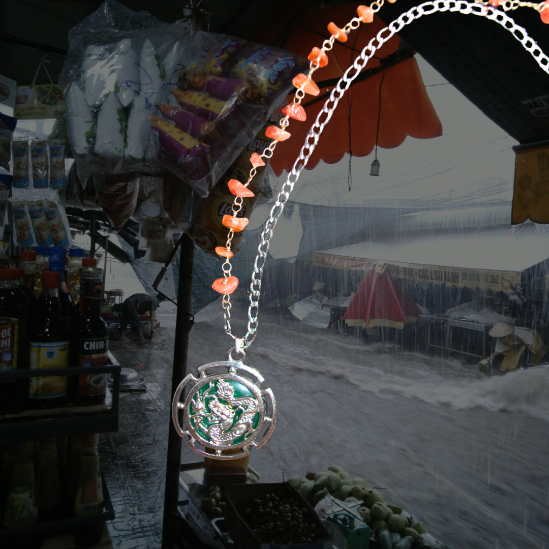 Sunshine Jade Dragon necklace