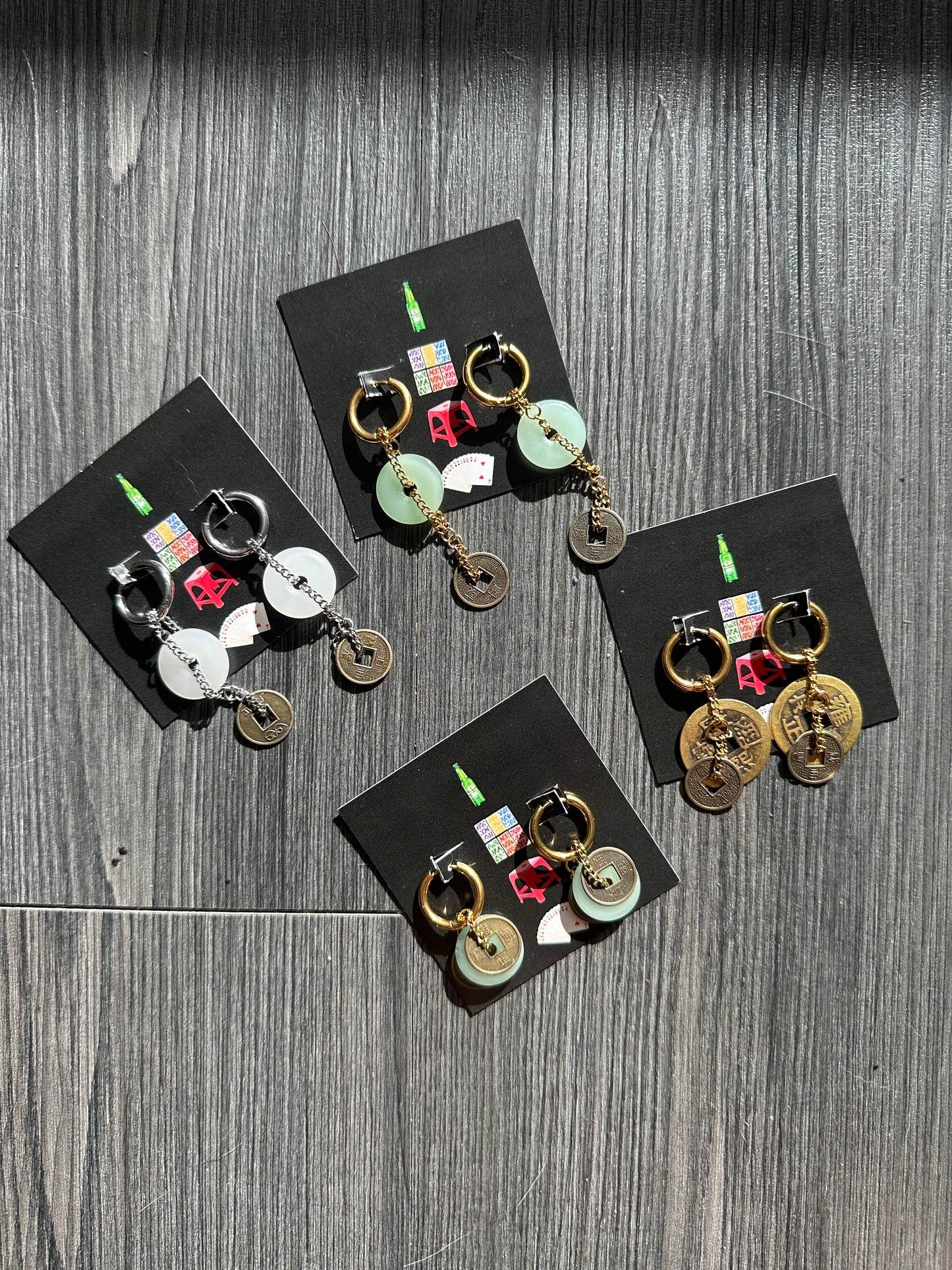 Jade Lucky Coin Earrings