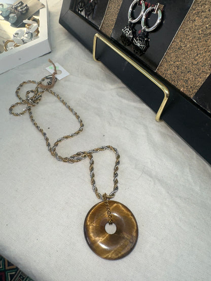 Gold Natural Jade Necklace