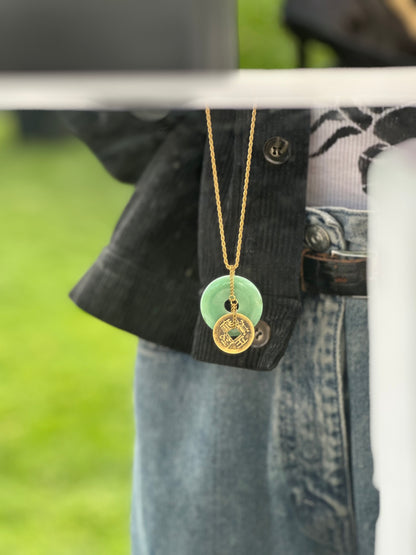 Large Jade Coin Necklace
