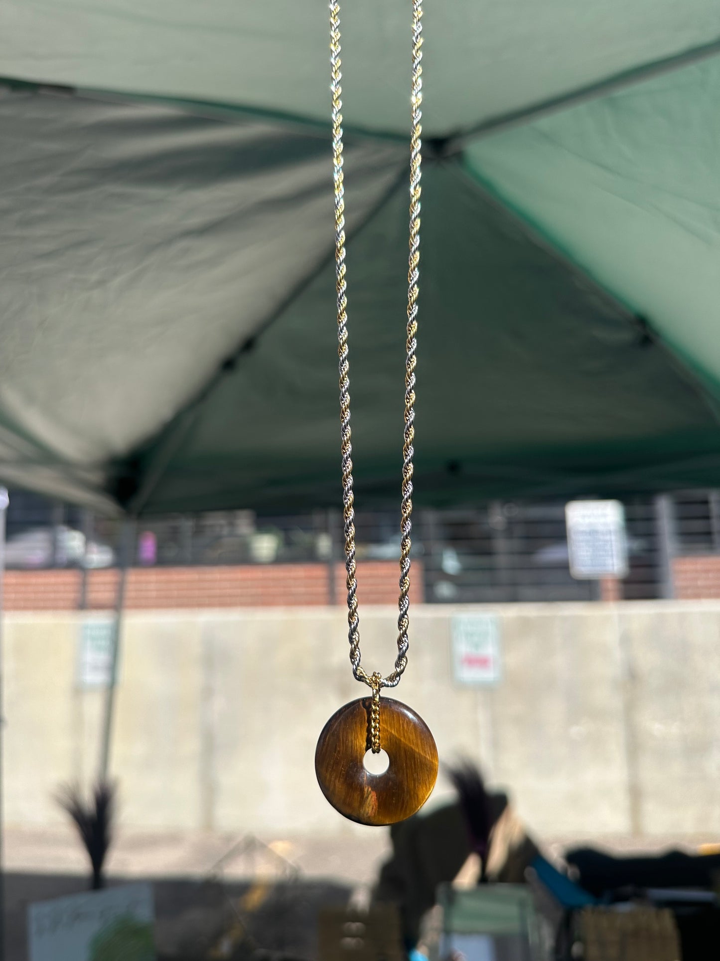 Gold Natural Jade Necklace