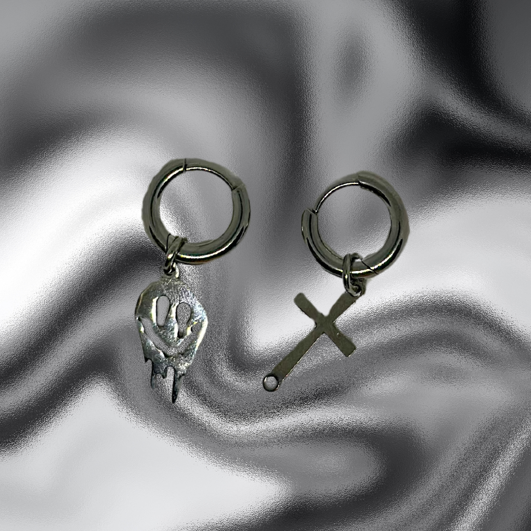 Ghost Cross Earrings
