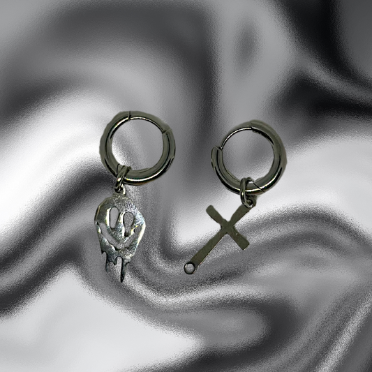 Ghost Cross Earrings