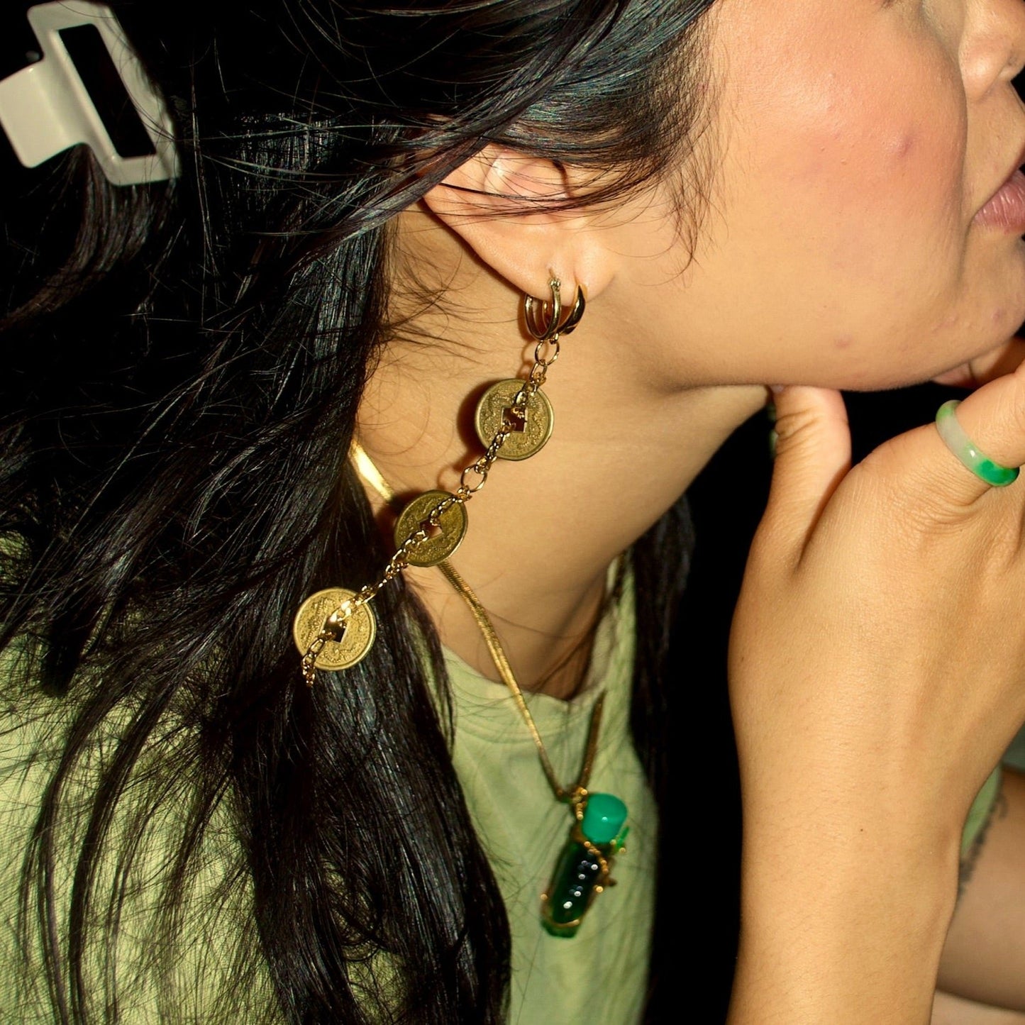 3 Lucky Coin Earrings