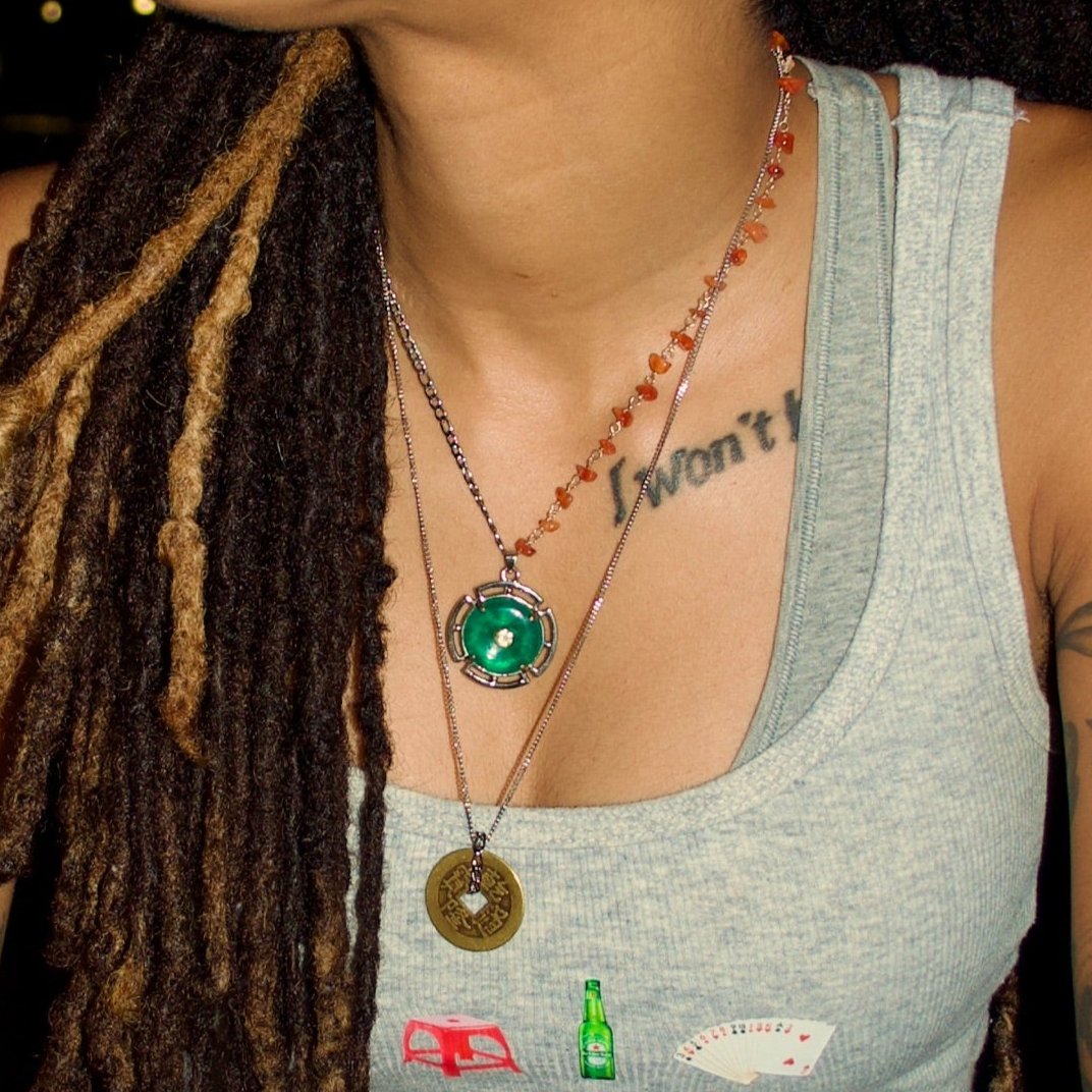 Sunshine Jade Dragon necklace