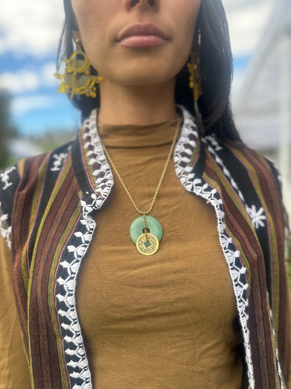 Large Jade Coin Necklace