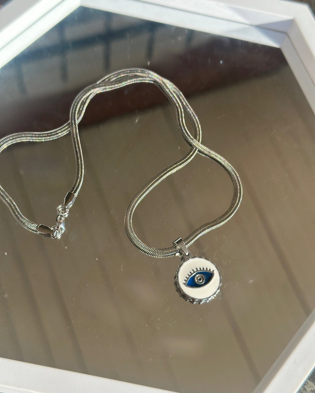 Evil Eye Bottle Cap Necklace