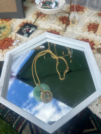 Large Jade Coin Necklace