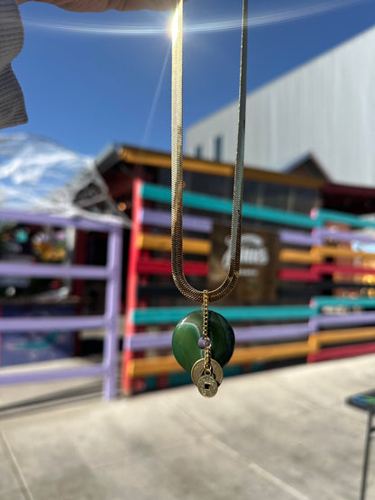 Large Jade Coin Necklace