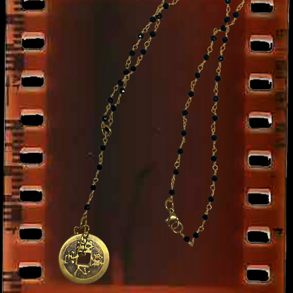 Lucky Coin Black Rosary