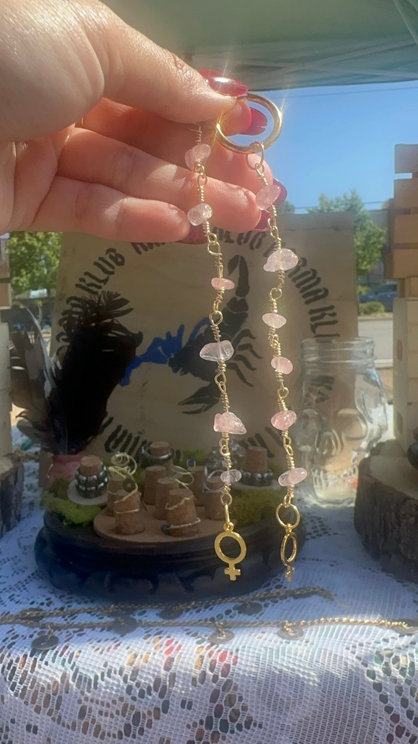 Pink Quartz For The Girls Earrings