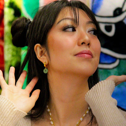 Silver Lucky Jade Earrings