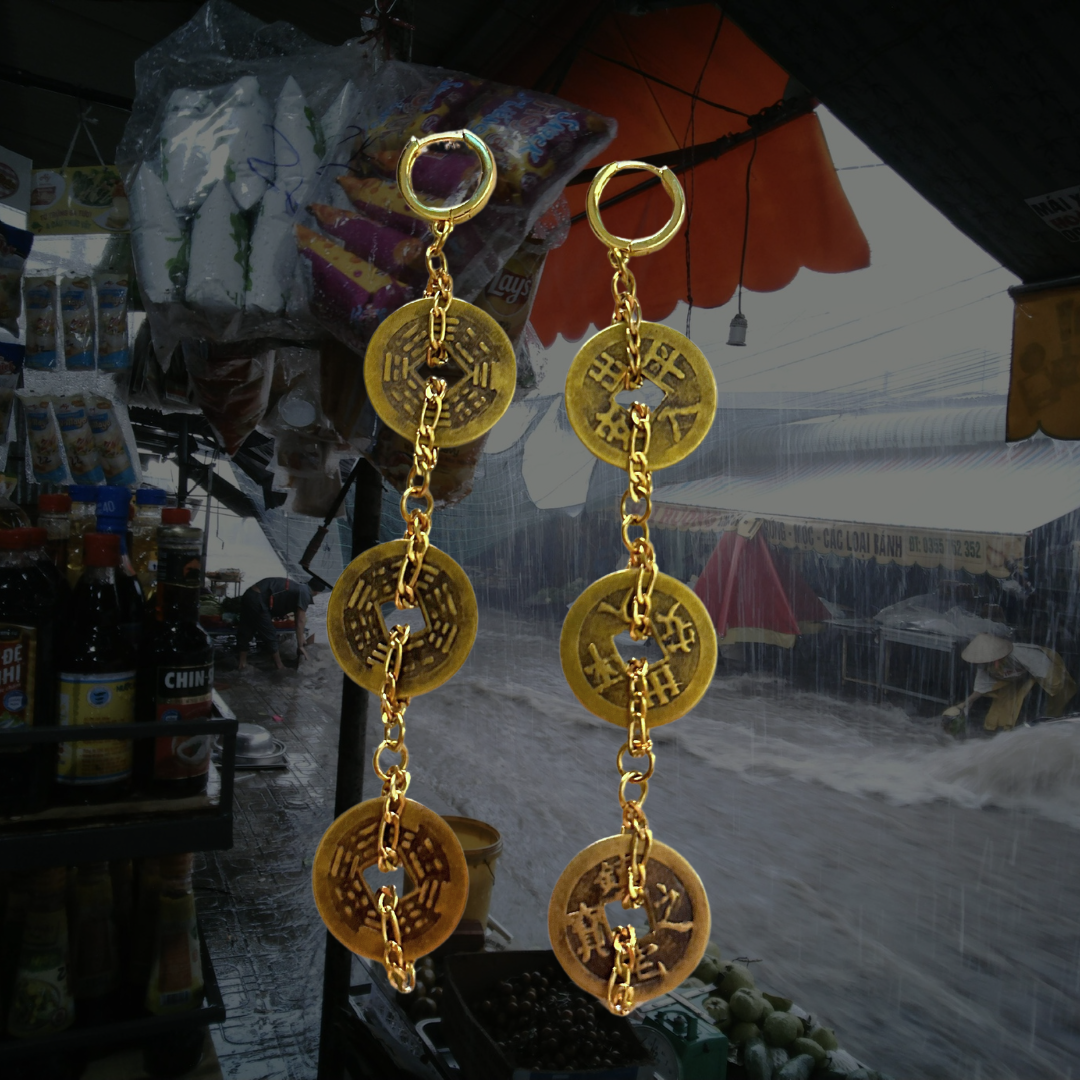3 Lucky Coin Earrings