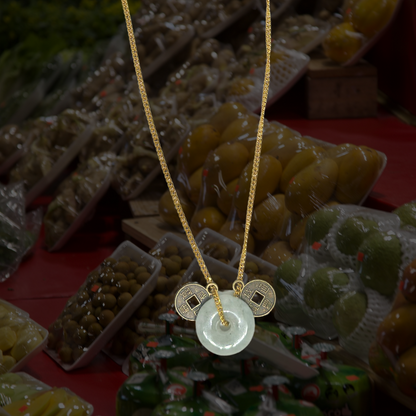 Mini Lucky Coin Jade Necklace