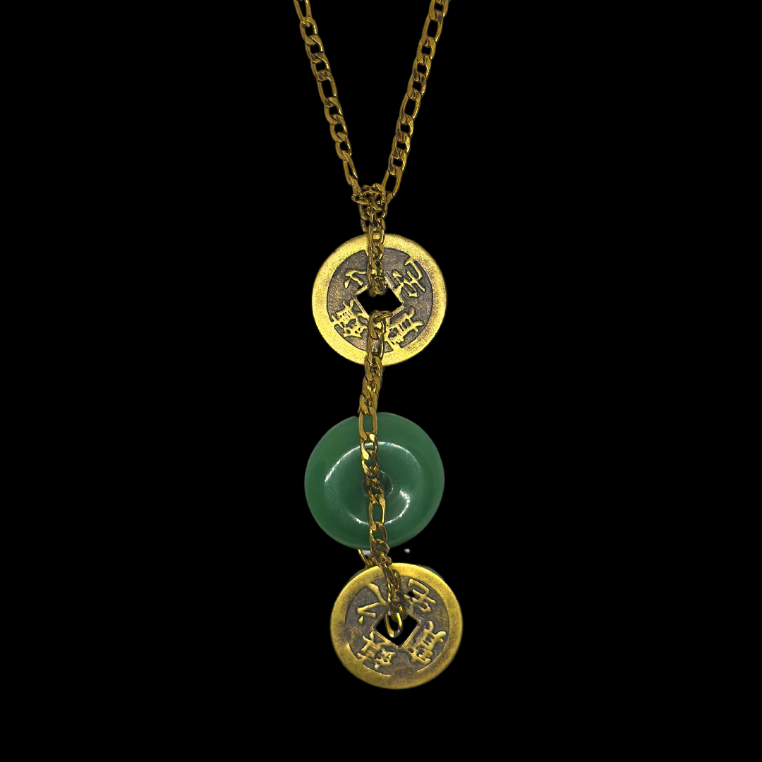 3 Lucky Coin Jade Necklace