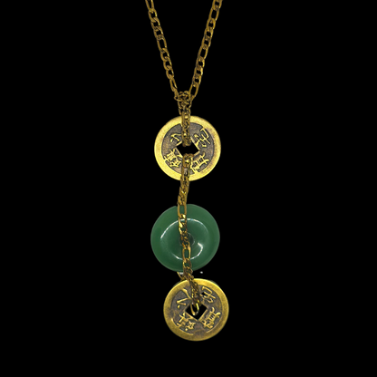 3 Lucky Coin Jade Necklace