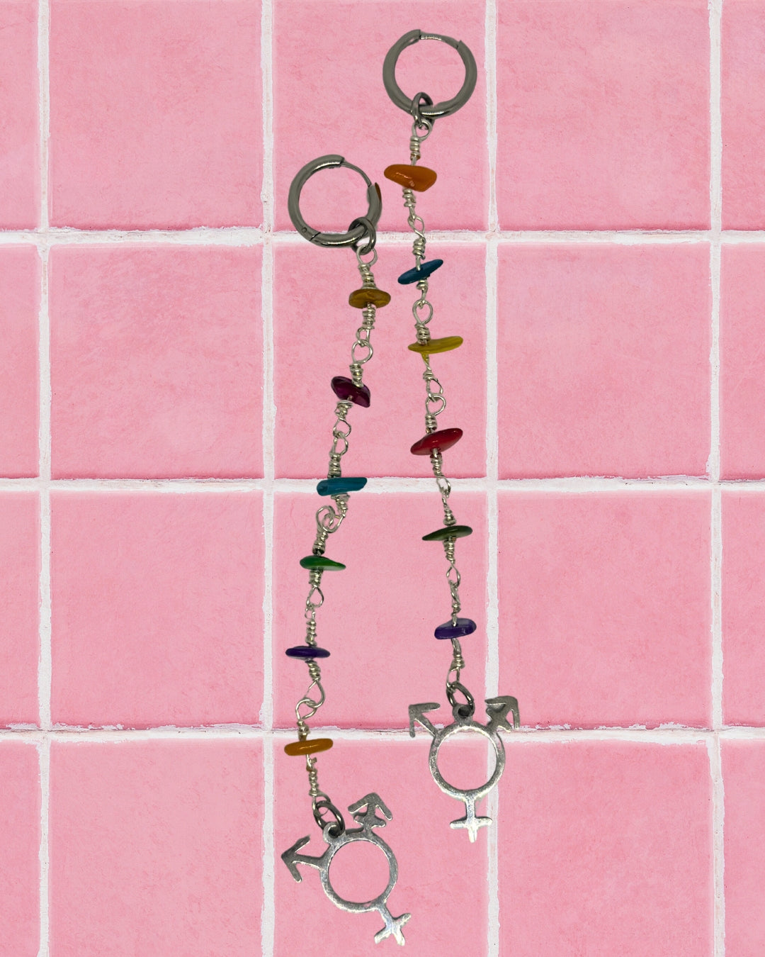 Trans Rainbow Earrings