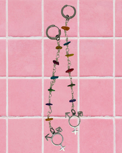Trans Rainbow Earrings