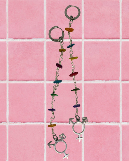 Trans Rainbow Earrings