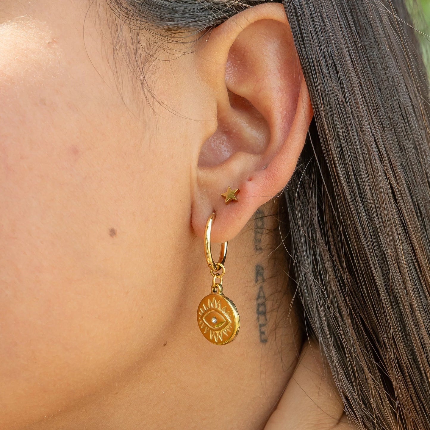 Evil Eye Sun Earrings