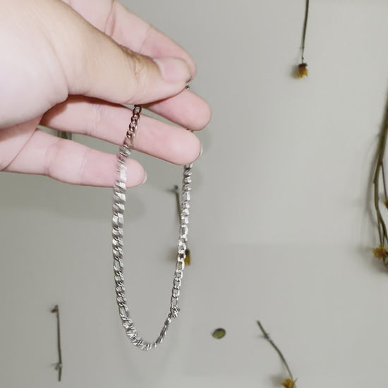 Silver Figaro Bracelet video