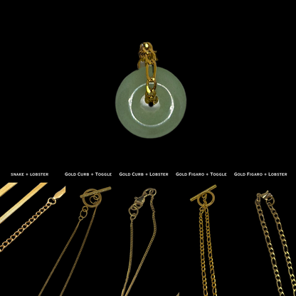 Gold Natural Jade Necklace