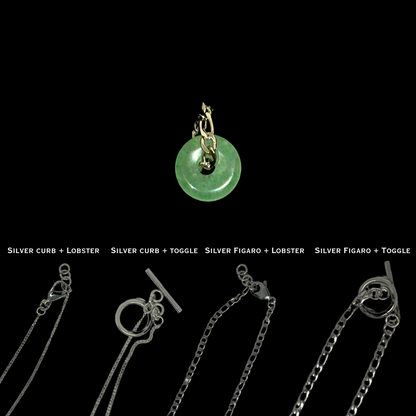 Silver Mini Natural Jade Necklace